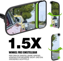 GARDTECH Caravan spiegel universeel, caravan spiegel auto, extra spiegel auto buiten, 360° verstelbaar voor camper, convexe buitenspiegeluitbreiding, caravan & aanhanger (2 stuks)
