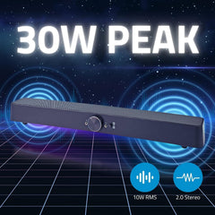 NEDIS Gaming-luidsprekers | Luidsprekerkanalen: 2.0 | Stroomvoorziening via USB | 3,5 mm stekker | 30 W | LED | volumeregelaar | aansluitingen - uitgang: 1x 3,5 mm