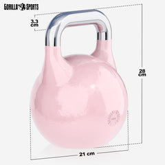 Gorilla Sports Competition Kettlebell van 8-40 kg staal, wedstrijdkogelhalter •
