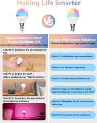 E14 LED lamp - Dimbaar - Smart lamp - 6,5W - 4 stuks - Aigostar