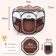 Puppyren - Hondenren- Dierenren - 72x72x45 cm - Bruin - Nobleza