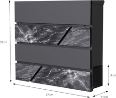 Brievenbus  - Wandbrievenbus - 37x36,5x11 cm - Antraciet - ML-Design