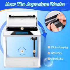 Aquarium Kit - 38.5x24x39 cm - 30L - Wit - Nobleza