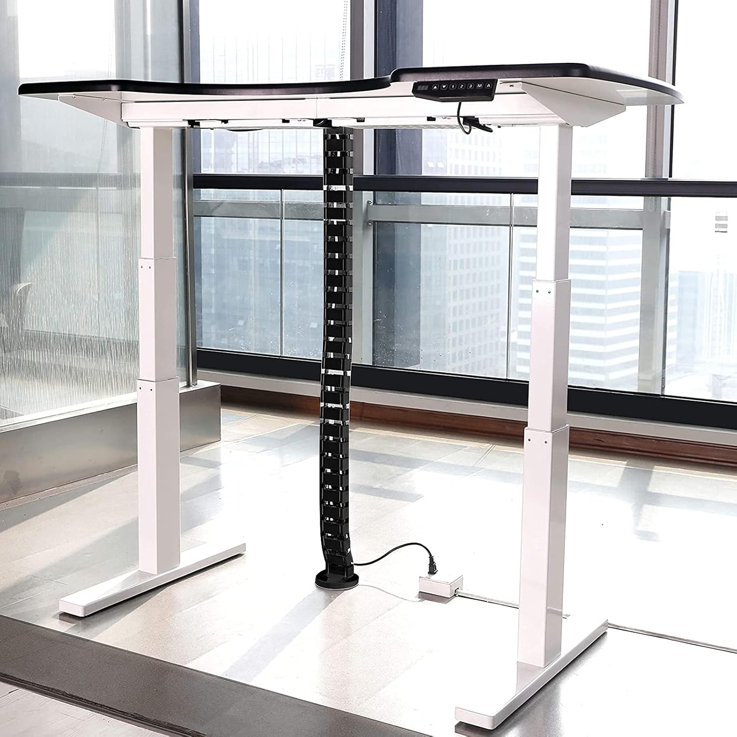 FLEXISPOT Kabelgoot kabelslang 128 cm voor flexibel kabelmanagement op computer en werkplek (zwart)