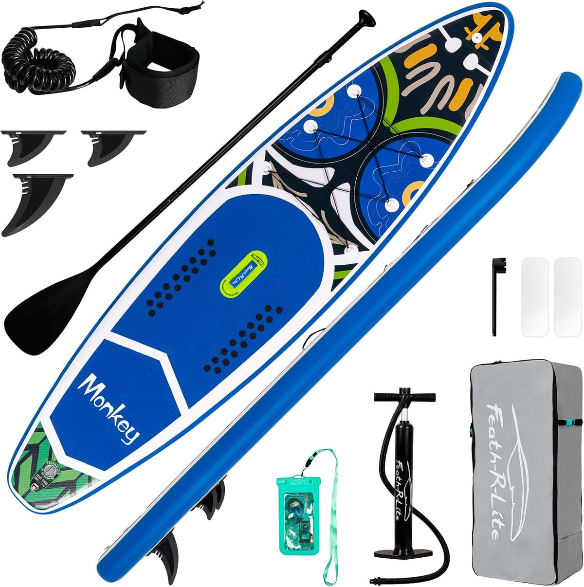 FunWater Stand Up Paddling Board, 350 cm - SUP voor 2 personen/gezinnen, met complete accessoires, dubbellaags pvc, beginnersvriendelijk, opblaasbaar paddleboard voor volwassenen en beginners