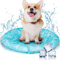 Nobleza Koelmat voor honden en katten, koeldeken voor honden, verkoelende deken, bed, huisdier, hondenkoelmat, zelfkoelend, koelkussen zomer, koelbed met niet-giftige gel, orbiculair, M, 72 cm