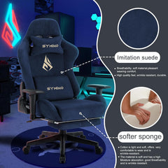Ergonomische Bureaustoel -  Office Chair - Gamestoel - Volwassenen - Navyblauw - SYMINO