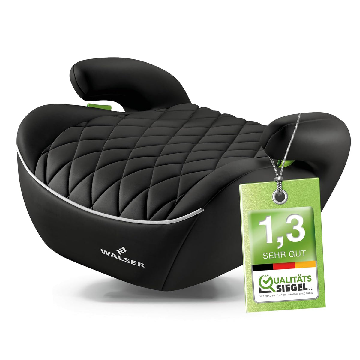 WALSER Premium stoelverhoging auto kinderen, kwaliteitswinnaar zeer goed* smalle kinderstoel auto i-Size ca. 6-12 jaar 125-150 cm, comfortabele kinderzitverhoging Booster Seat nieuwste norm ECE R 129