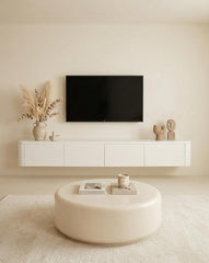 Zwevende tv-kast hangend, 140 cm, kast met led, moderne tv-kast met laden, wandmontage, tv-board, sideboard voor woonkamer