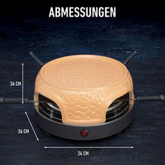 Gastronoma Pizzaoven – pizzaoven met terracottakoepel voor 4 personen – Pizzadom – 800 Watt – bereiding in 5-7 minuten – met accessoires – platte koepel