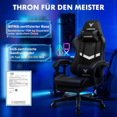 Ergonomische Bureaustoel -  Office Chair - Gamestoel - Volwassenen - Zwart - LUCKRACER