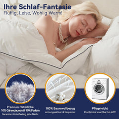 Donsdeken - Dons dekbed - 4 seizoenen - 155x220 cm - Wit - BedFabtasy