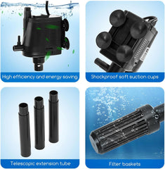 Aquarium pomp - Dompelpomp (25W 1500L/H) multifunctionele pomp - Nobleza