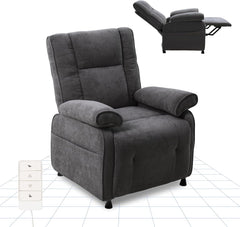 FLEXISPOT Elektrische relaxstoel met ligfunctie 105°-155°, extra snelbediening voor rechtzetten en terugstellen, extra dikke bekleding, belastbaar tot 150 kg, X3 (donkergrijs)