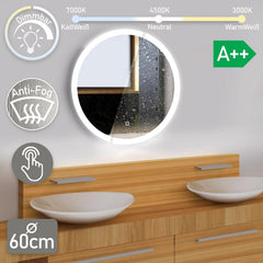 Badkamerspiegel met verlichting - Wandspiegel - 60 cm - Aquamarin®