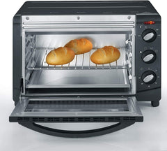 SEVERIN TO 9560 bak- en toaststoffen (1.500 W, incl. pizzasteen, grillrooster en bakplaat, 20 L) zilver/zwart •