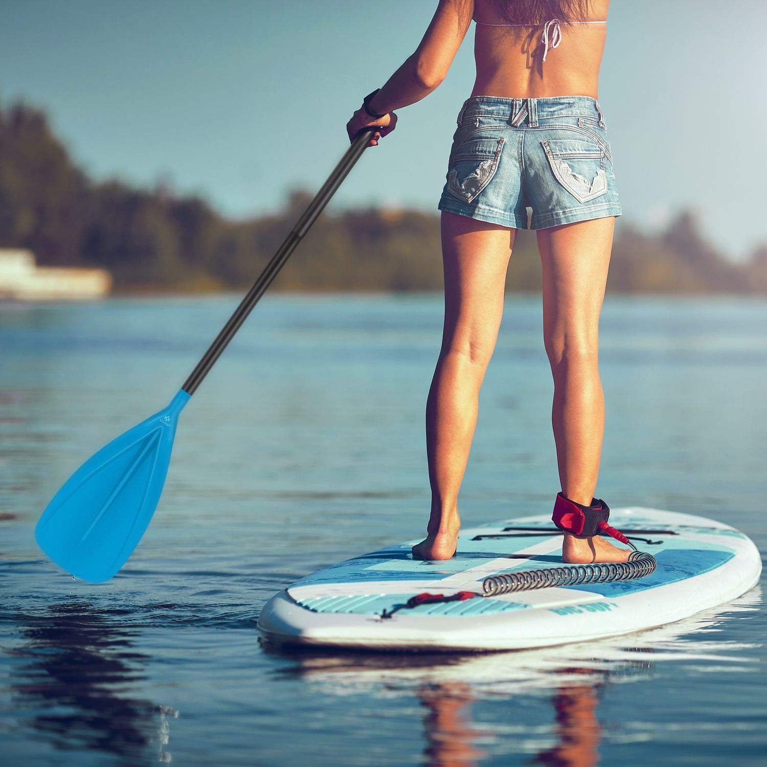 KESSER® Paddle - 3-delig voor kajak SUP stand-up paddling board, steekpeddel, verstelbare telescopische peddel, 165 cm - 215 cm aluminium voor stand-up peddel, kajakken, surfboard, boot, anti-slip