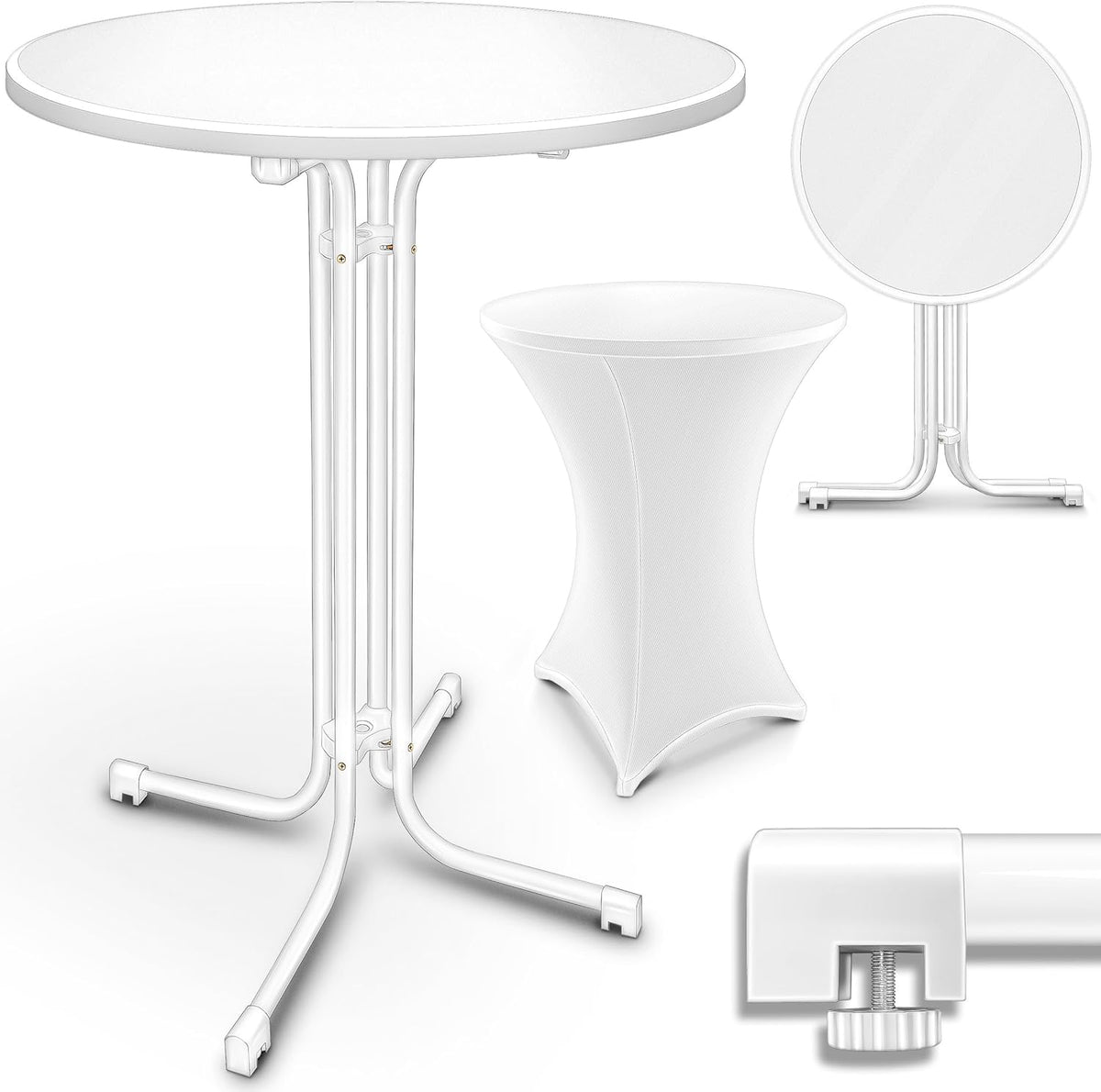 Statafel - Bartafel - Partytafel - 70 cm - Wit - Tillvex®