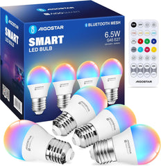 E27 LED lamp - Dimbaar - Smart lamp - 6,5W - 4 stuks - Aigostar