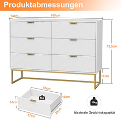 Commode - Dressoir - Ladekast - 100x34x73,5 cm - Wit - UEV