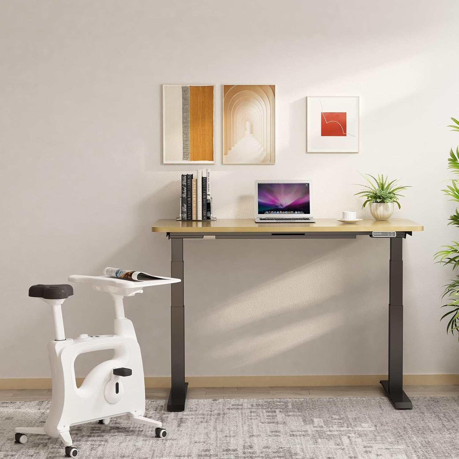 FLEXISPOT V9 Home Office Oefening Bureau Bike Rechtop Stationaire Fitness Oefening Fietsen Fiets Hoogte Verstelbare Staande Deskbike - Deskcise Pro