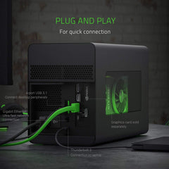 Razer Core X Chroma Aluminium Externe GPU Enclosure (eGPU): Compatibel met Windows & MacOS Thunderbolt 3 Laptops, NVIDIA/AMD PCIe Support, 700W PSU, 4X USB 3.1, 1x Gbit Ethernet, Chroma RGB, Zwart •