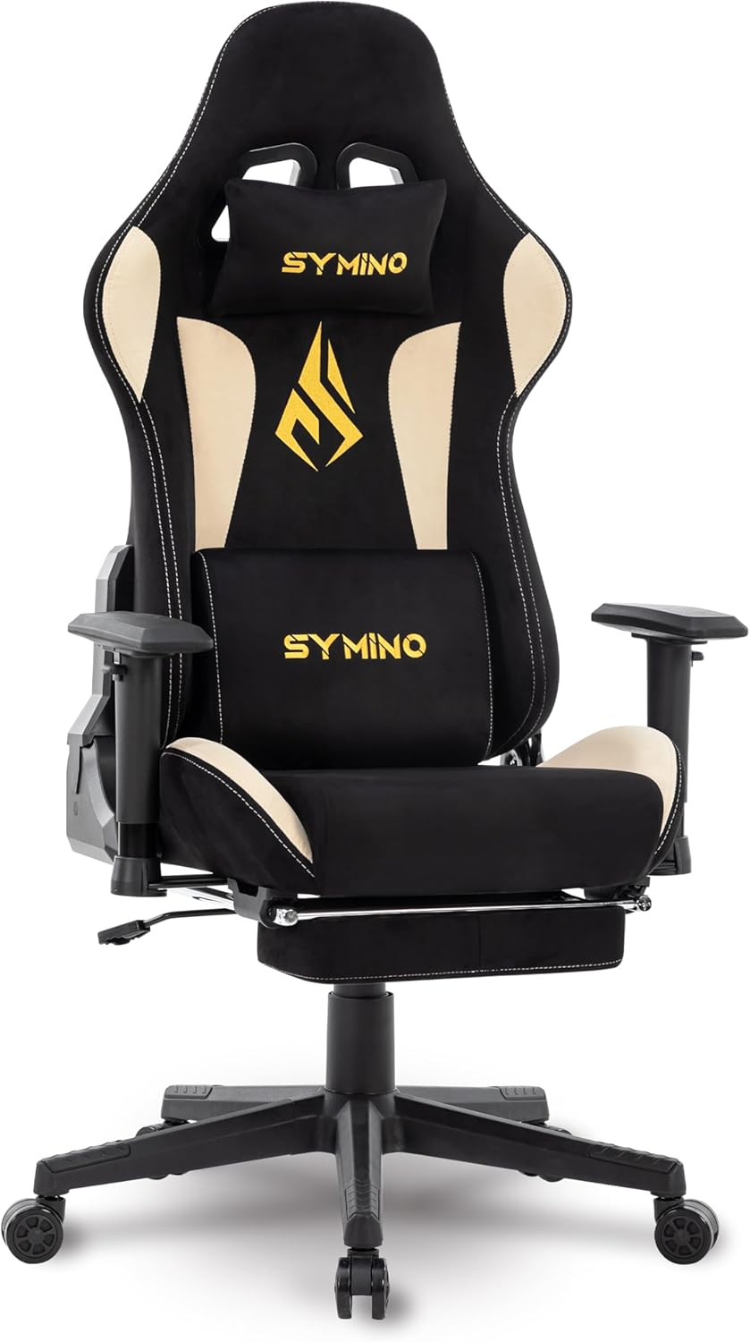 Ergonomische Bureaustoel -  Office Chair - Gamestoel - Volwassenen - Zwart/Beige - Symino