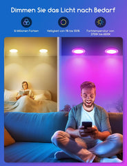 Aigostar Inbouwlamp, intelligente 18 W led-downlight bluethooth mesh, dimbare plafondverlichting, spot met afstandsbediening, compatibel met Alexa, 1760LM RGB, wit licht 2700K-6500K, diameter 200-220