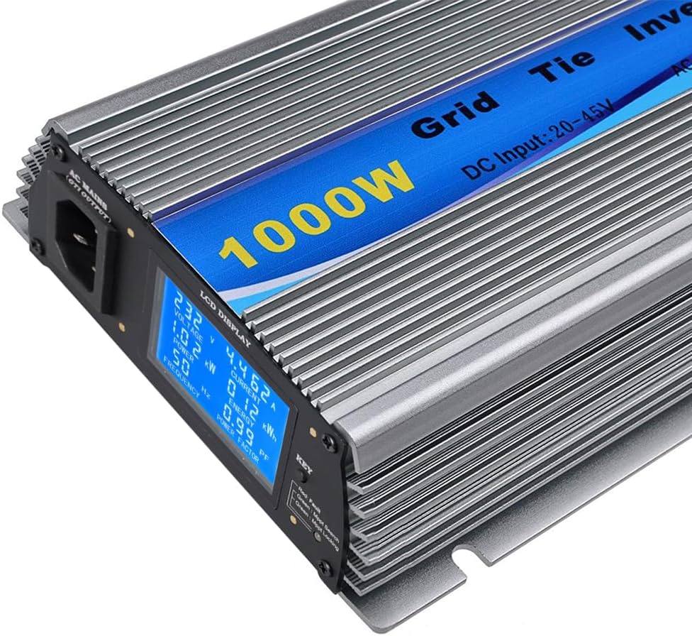 Y&H 1000W netgekoppelde omvormer met digitaal display, stapelbare AC MPPT, zuivere sinusgolf, DC 22-50V, zonne-energie-ingang, AC 190-260V-uitgang voor PV-panelen van 24V, 30V en 36V