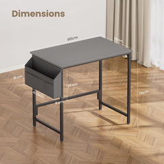 Bureau - Computertafel - Computerbureau - 80x50 cm - Grijs - HLONONE