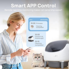 Automatische Kattenbak - Zelfreinigende Kattenbak - Grijs/Wit