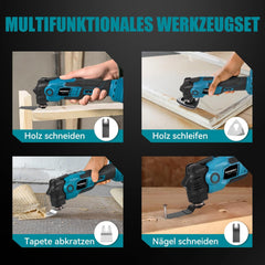 Multitool - Met accu - 300W - 2 x 2000 mAh accu's - Blauw - Yofidra