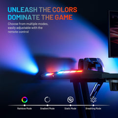 Gaming bureau - Gaming desk - Gaming tafel - 140x60 cm - Zwart - HLDIRECT