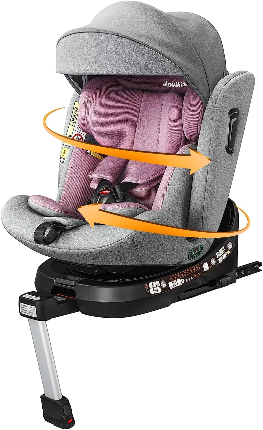 Autostoel - Isofix Autostoeltje - 0-12 jaar - Roze - Jovikids
