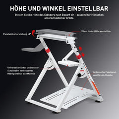 Wheel stand - Racestuur standaard - Stuurwielhouder - Wit - GTPLAYER