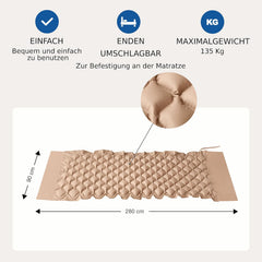 SANICO Complete anti-decubitus-matrasset, opblaasbaar anti-decubitus bed met gemotoriseerde compressor en eindkleppen, kussen voor verlichting van decubitus, slaapkwaliteit, max. 135 kg, beige •