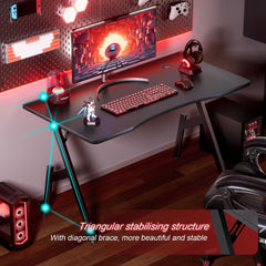 Gaming bureau - Gaming desk - Gaming tafel - 100x50 cm - Zwart - HLDIRECT