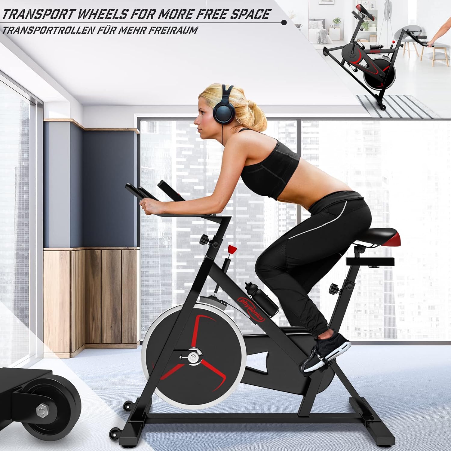 Hometrainer - Fiets - LCD-scherm - Hartslagmeter - Max 120kg