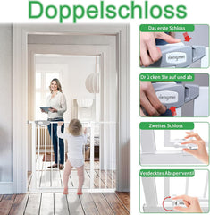 Traphekje zonder boren - Veiligheidshekje - 95- 105 cm - Wit - XMTECH