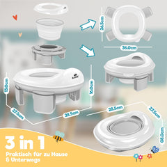 KIDIZ® Toiletbril voor kinderen - Kindertoiletbril - WC verkleiner - Grijs