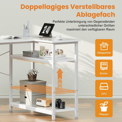 Bureau - Computertafel - Hoekbureau - 110x80 cm - Wit - HLDIRECT