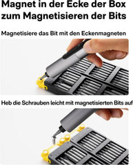 HOTO SNAPBLOQ™ S-A01 Mini-elektrische schroevendraaierset, magnetische precisieschroevendraaierset, 3 versnellingen, geschikt voor nauwkeurige reparaties van mobiele telefoon, laptops, brillen en