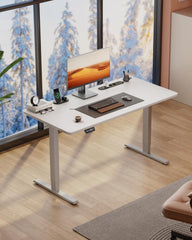 Zit sta bureau - Elektrisch - Verstelbaar - 100x60 cm - Wit - HLFURNIEU - SZ03