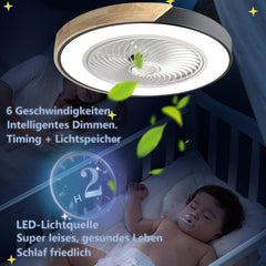 Plafondventilator met verlichting - Plafondlamp met ventilator - Dimbaar - Ø50cm - YuYe