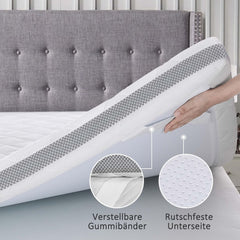 BedStory Gel Topper 180 x 200 cm H3/H4 Gemaakt van 7,5 cm hoge koudschuimkern, ademende 3D mesh hoes, comfortabele matrastopper voor boxspringbedden en oncomfortabele bedden zoals slaapbanken.