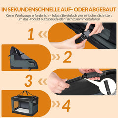 Hondenbox, opvouwbaar, met 3 deuren, 91,4 x 63,5 x 63,5 cm, grijs