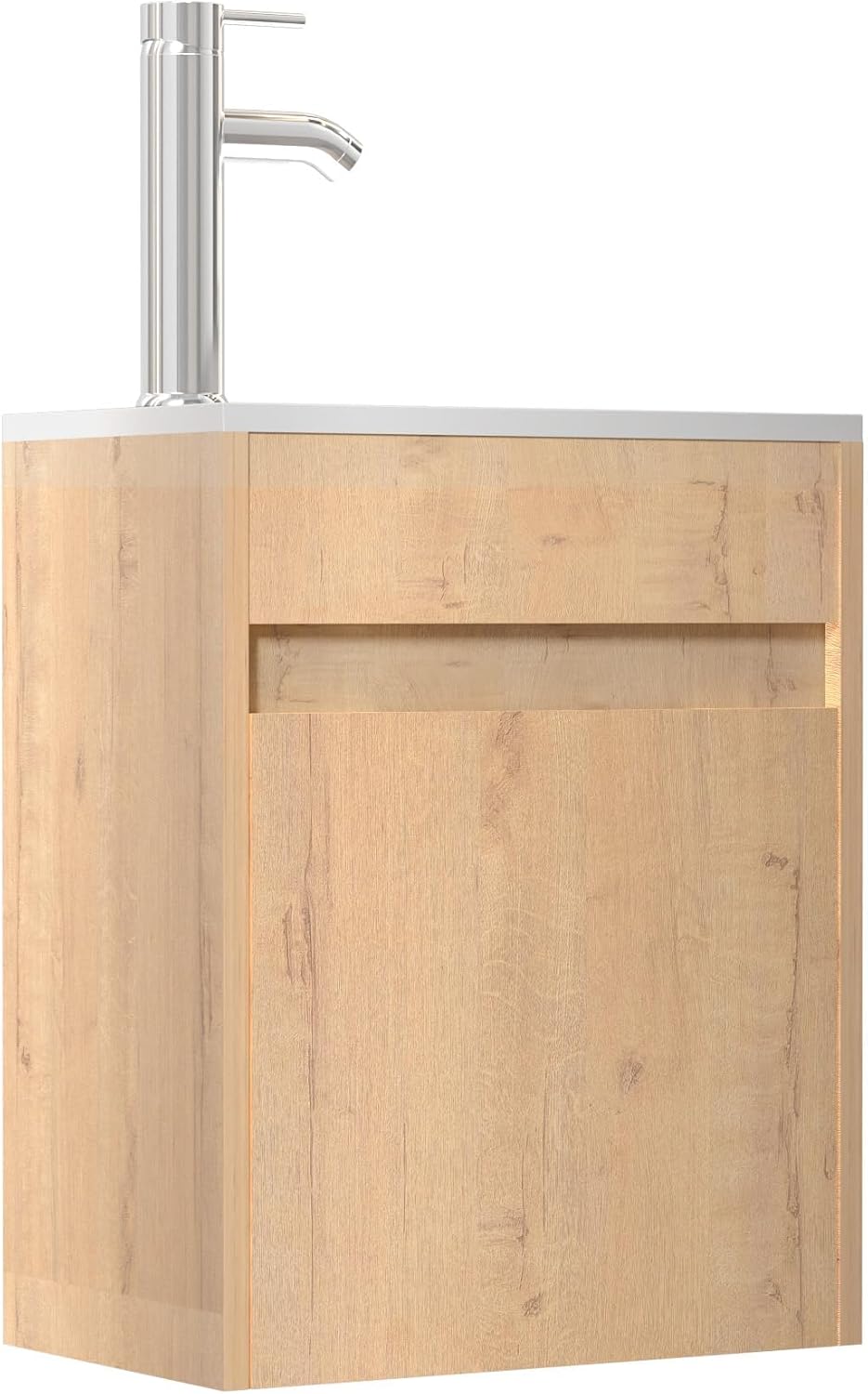 UEV Wastafel met onderkast 40,6 cm, gastentoilet wastafel, natuur