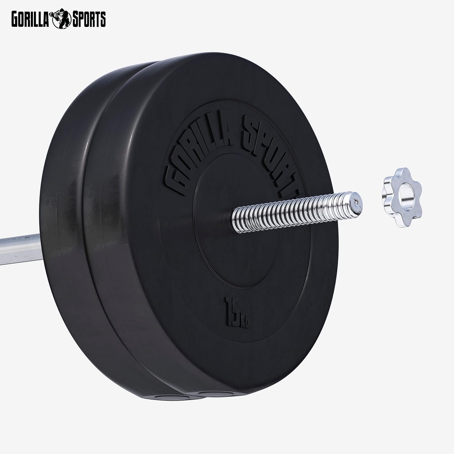 Halterschijven - Halter gewichten - 30 mm - 2x15 kg - Gietijzer - Gorila Sports®