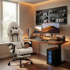 Ergonomische Bureaustoel -  Office Chair - Gamestoel - Volwassenen - Beige - SOLAVERO