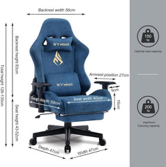 Ergonomische Bureaustoel -  Office Chair - Gamestoel - Volwassenen - Blauw - SYMINO